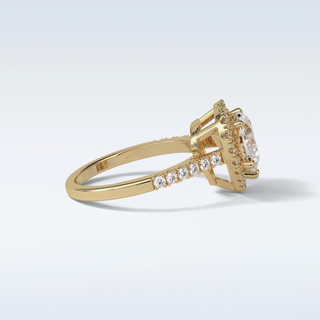 2.0 CT Halo Engagement Ring Featuring Heart Moissanite