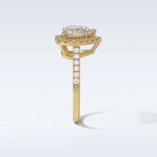 2.0 CT Halo Engagement Ring Featuring Heart Moissanite