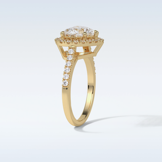 2.0 CT Halo Engagement Ring Featuring Heart Moissanite
