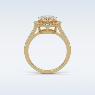 2.0 CT Halo Engagement Ring Featuring Heart Moissanite