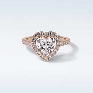 2.0 CT Halo Engagement Ring Featuring Heart Moissanite