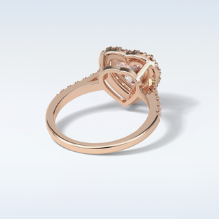 2.0 CT Halo Engagement Ring Featuring Heart Moissanite