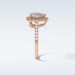 2.0 CT Halo Engagement Ring Featuring Heart Moissanite