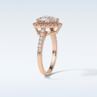 2.0 CT Halo Engagement Ring Featuring Heart Moissanite