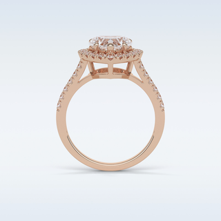 2.0 CT Halo Engagement Ring Featuring Heart Moissanite