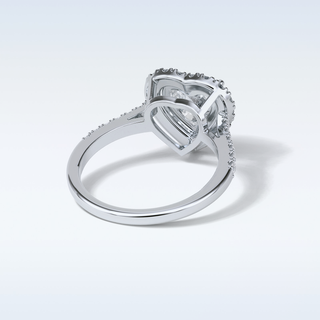 2.0 CT Halo Engagement Ring Featuring Heart Moissanite