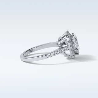 2.0 CT Halo Engagement Ring Featuring Heart Moissanite
