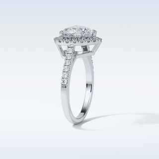 2.0 CT Halo Engagement Ring Featuring Heart Moissanite
