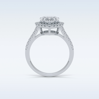 2.0 CT Halo Engagement Ring Featuring Heart Moissanite