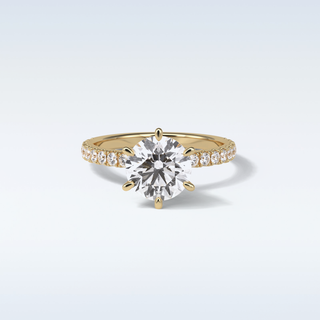 2.30 CT Pave Engagement Ring Featuring Round Moissanite