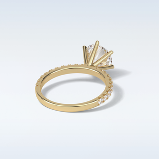 2.30 CT Pave Engagement Ring Featuring Round Moissanite