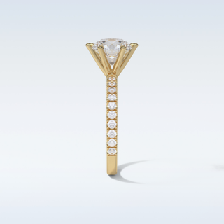 2.30 CT Pave Engagement Ring Featuring Round Moissanite