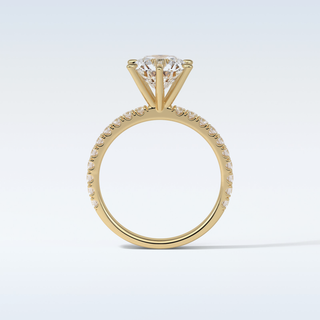 2.30 CT Pave Engagement Ring Featuring Round Moissanite