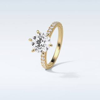 2.30 CT Pave Engagement Ring Featuring Round Moissanite