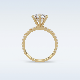 2.30 CT Pave Engagement Ring Featuring Round Moissanite