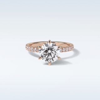 2.30 CT Pave Engagement Ring Featuring Round Moissanite