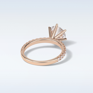 2.30 CT Pave Engagement Ring Featuring Round Moissanite