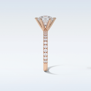 2.30 CT Pave Engagement Ring Featuring Round Moissanite