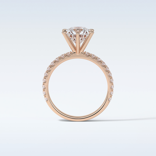 2.30 CT Pave Engagement Ring Featuring Round Moissanite