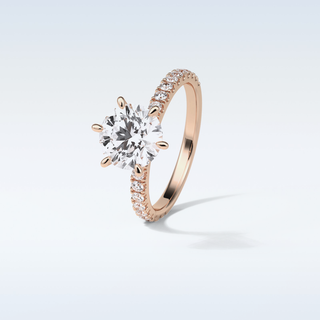 2.30 CT Pave Engagement Ring Featuring Round Moissanite