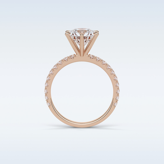 2.30 CT Pave Engagement Ring Featuring Round Moissanite