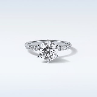 2.30 CT Pave Engagement Ring Featuring Round Moissanite
