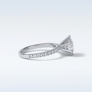 2.30 CT Pave Engagement Ring Featuring Round Moissanite