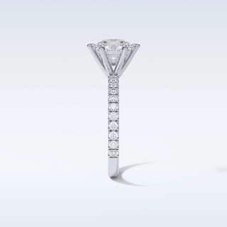 2.30 CT Pave Engagement Ring Featuring Round Moissanite