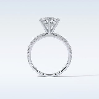 2.30 CT Pave Engagement Ring Featuring Round Moissanite