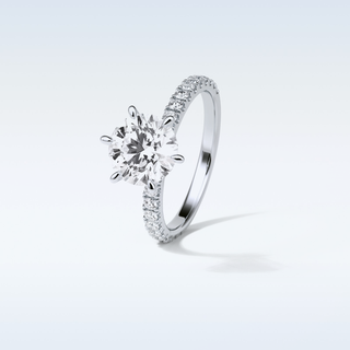 2.30 CT Pave Engagement Ring Featuring Round Moissanite