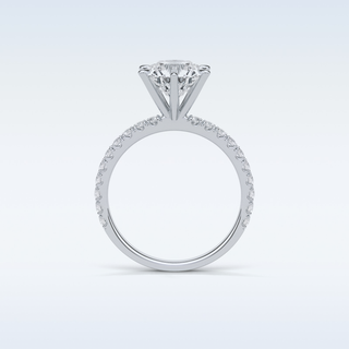 2.30 CT Pave Engagement Ring Featuring Round Moissanite