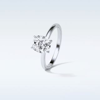 2.35 CT Solitaire Engagement Ring Featuring Cushion Moissanite