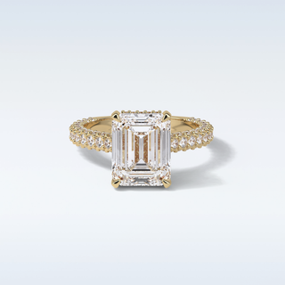 3.24 CT Hidden Halo Engagement Ring Featuring Emerald Moissanite