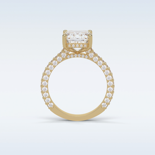 3.24 CT Hidden Halo Engagement Ring Featuring Emerald Moissanite