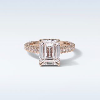 3.24 CT Hidden Halo Engagement Ring Featuring Emerald Moissanite