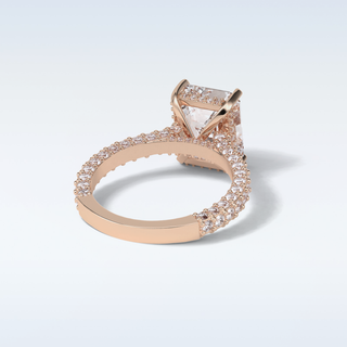 3.24 CT Hidden Halo Engagement Ring Featuring Emerald Moissanite