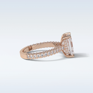 3.24 CT Hidden Halo Engagement Ring Featuring Emerald Moissanite