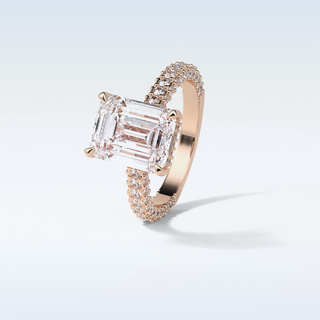 3.24 CT Hidden Halo Engagement Ring Featuring Emerald Moissanite