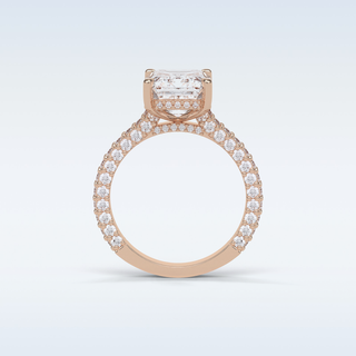 3.24 CT Hidden Halo Engagement Ring Featuring Emerald Moissanite