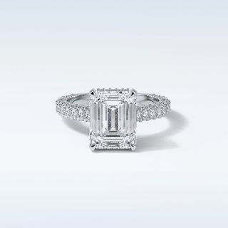 3.24 CT Hidden Halo Engagement Ring Featuring Emerald Moissanite