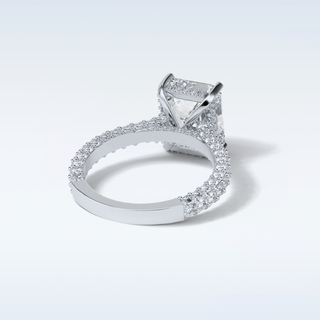 3.24 CT Hidden Halo Engagement Ring Featuring Emerald Moissanite