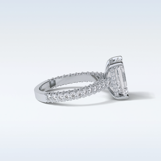 3.24 CT Hidden Halo Engagement Ring Featuring Emerald Moissanite