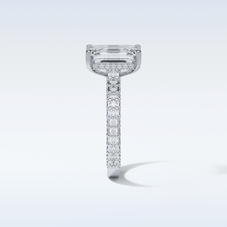 3.24 CT Hidden Halo Engagement Ring Featuring Emerald Moissanite