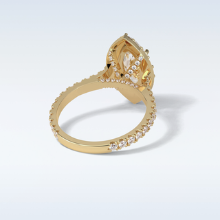 1.58 CT Halo Engagement Ring Featuring Marquise Moissanite