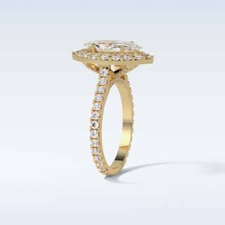 1.58 CT Halo Engagement Ring Featuring Marquise Moissanite