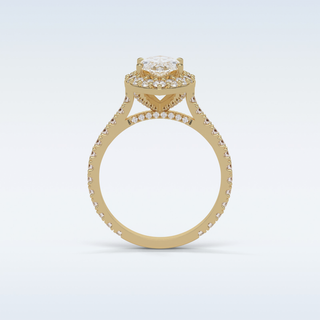1.58 CT Halo Engagement Ring Featuring Marquise Moissanite