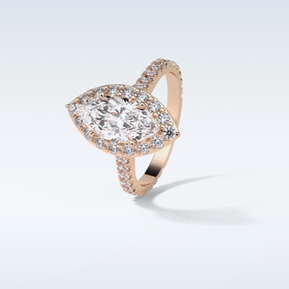 1.58 CT Halo Engagement Ring Featuring Marquise Moissanite