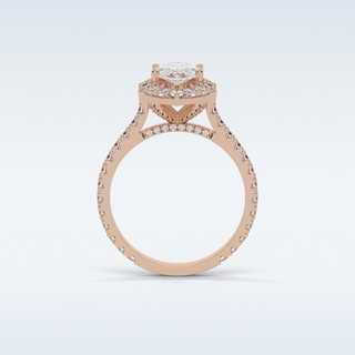 1.58 CT Halo Engagement Ring Featuring Marquise Moissanite