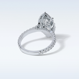 1.58 CT Halo Engagement Ring Featuring Marquise Moissanite