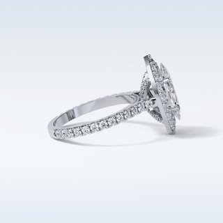 1.58 CT Halo Engagement Ring Featuring Marquise Moissanite